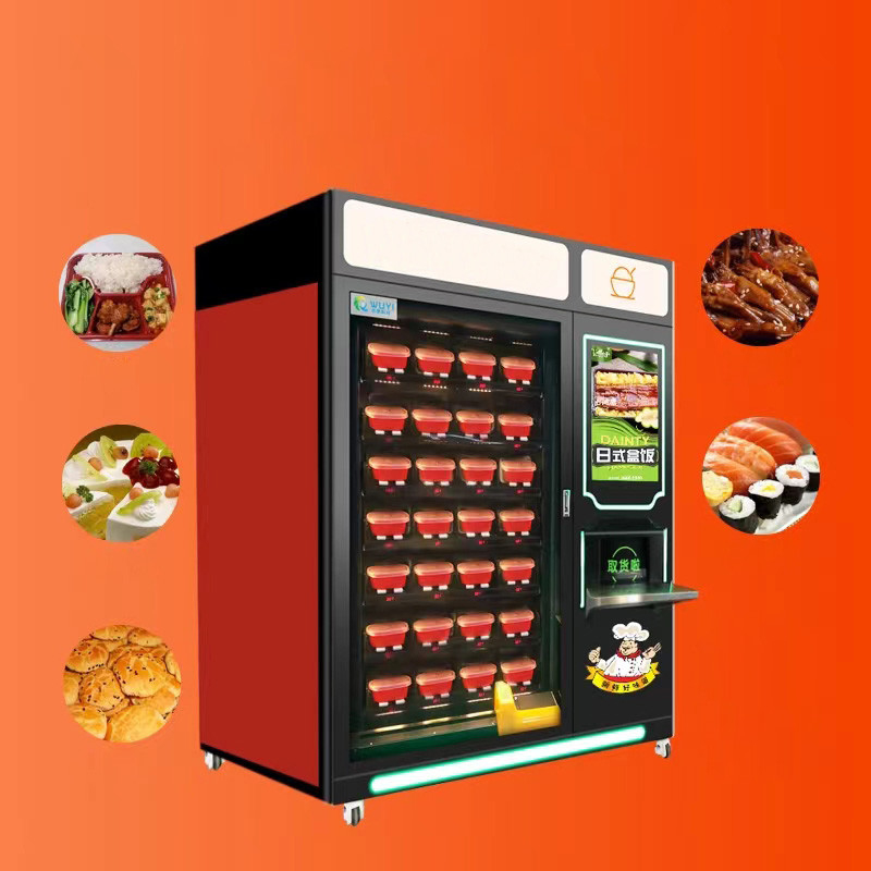 Coin Operated Cake Pizza Vending Machine Salad Vegetable Fresh Fruit Food Belt Vending Machine For Sale