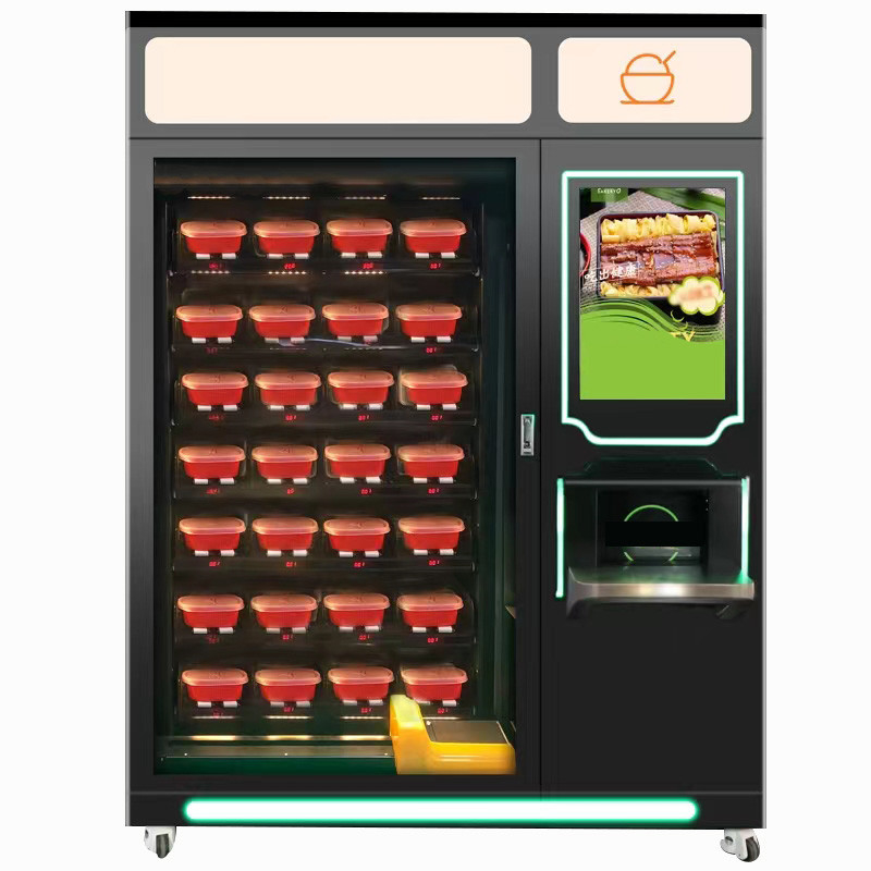Coin Operated Cake Pizza Vending Machine Salad Vegetable Fresh Fruit Food Belt Vending Machine For Sale