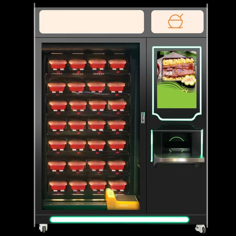 Coin Operated Cake Pizza Vending Machine Salad Vegetable Fresh Fruit Food Belt Vending Machine For Sale