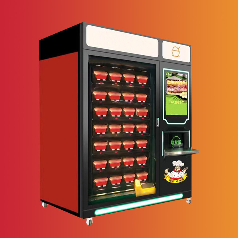 Coin Operated Cake Pizza Vending Machine Salad Vegetable Fresh Fruit Food Belt Vending Machine For Sale