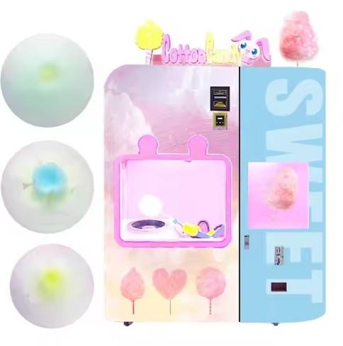 Effortless Food Vending With Cotton Candy Vending Machine 121-200 Servings 21.52 Inch Touch Screen