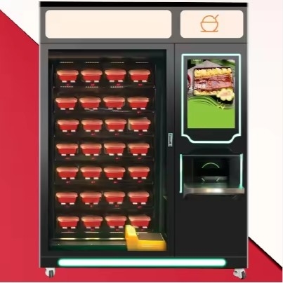 Automatic Absorption Cooling System Fast Food Breakfast Meal Lunch Box Vending Machine For Office