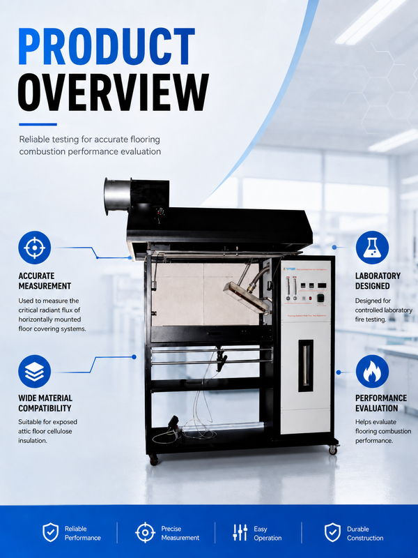 ISO 9239‑1 ASTM E648 Flooring Radiant Heat Flux Test Apparatus with (0-15) Kw/m2 Heat Flux Measurement and ±5℃ Blackbody Temperature Error