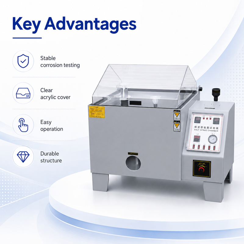 ASTM B117 ISO9227 Salt Spray Test Chamber with Precise Temperature Control and Adjustable Test Time