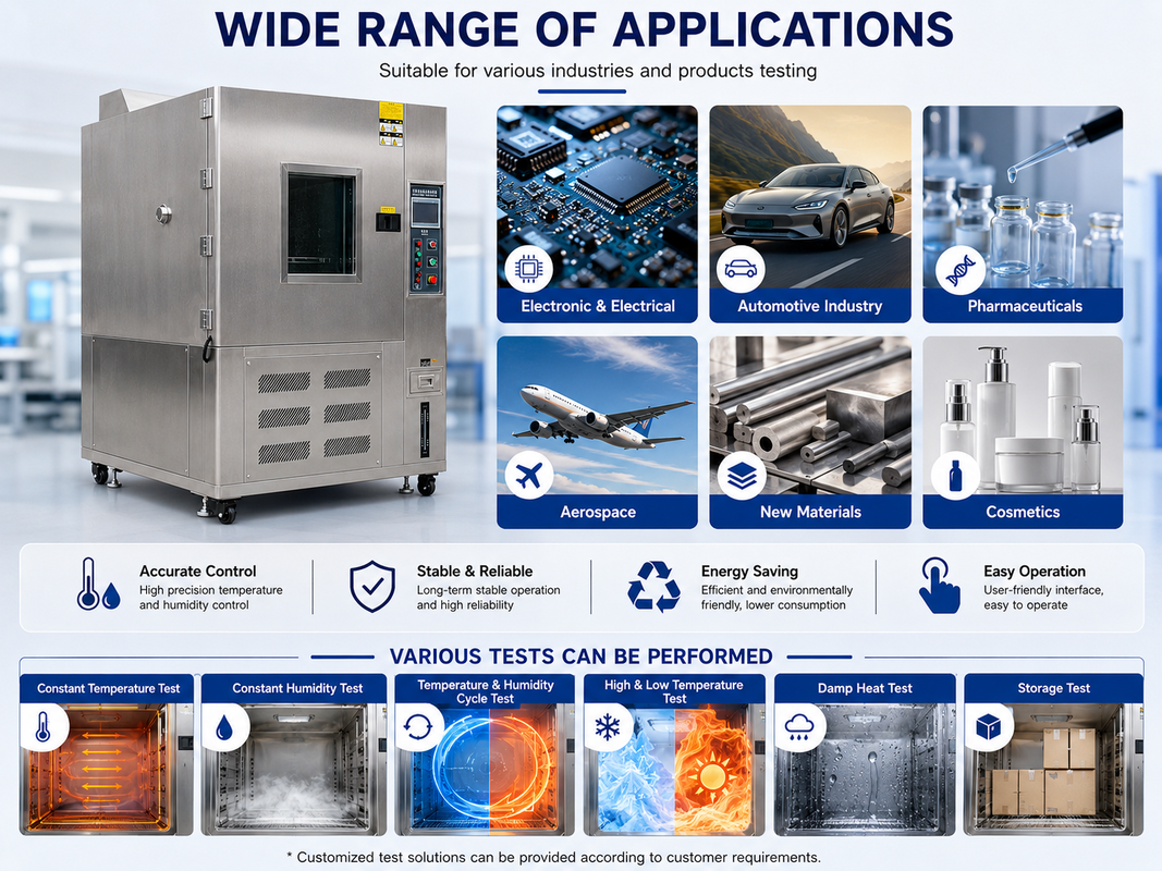 -20℃~+70℃ Constant Temperature Humidity Environmental Test Chamber with SUS304 Stainless Steel Interior