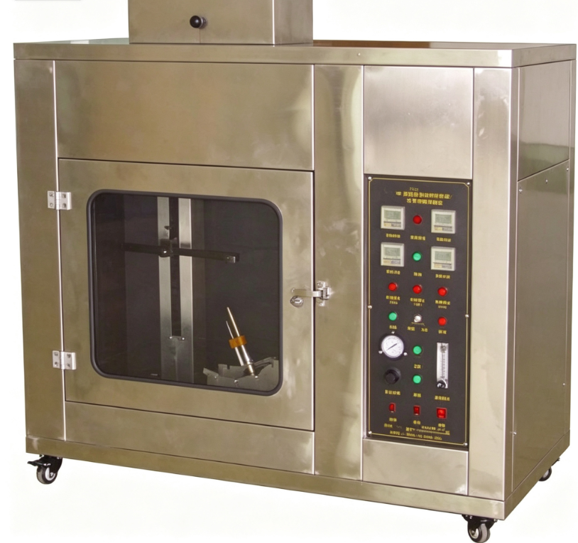 Plastic Horizontal Burning Rate Test Apparatus with Adjustable Burner Angle Stainless Steel Construction and Sealed Toughened Glass Observation Window