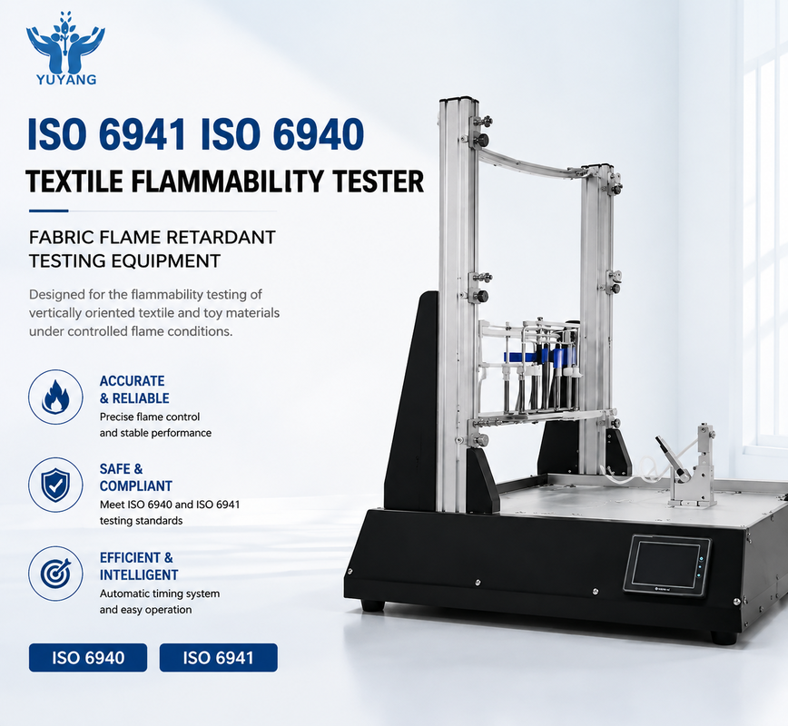 ISO 6941 ISO 6940 Textile and Toy Material Flammability Testing Equipment with Adjustable Flame Level and PLC Control
