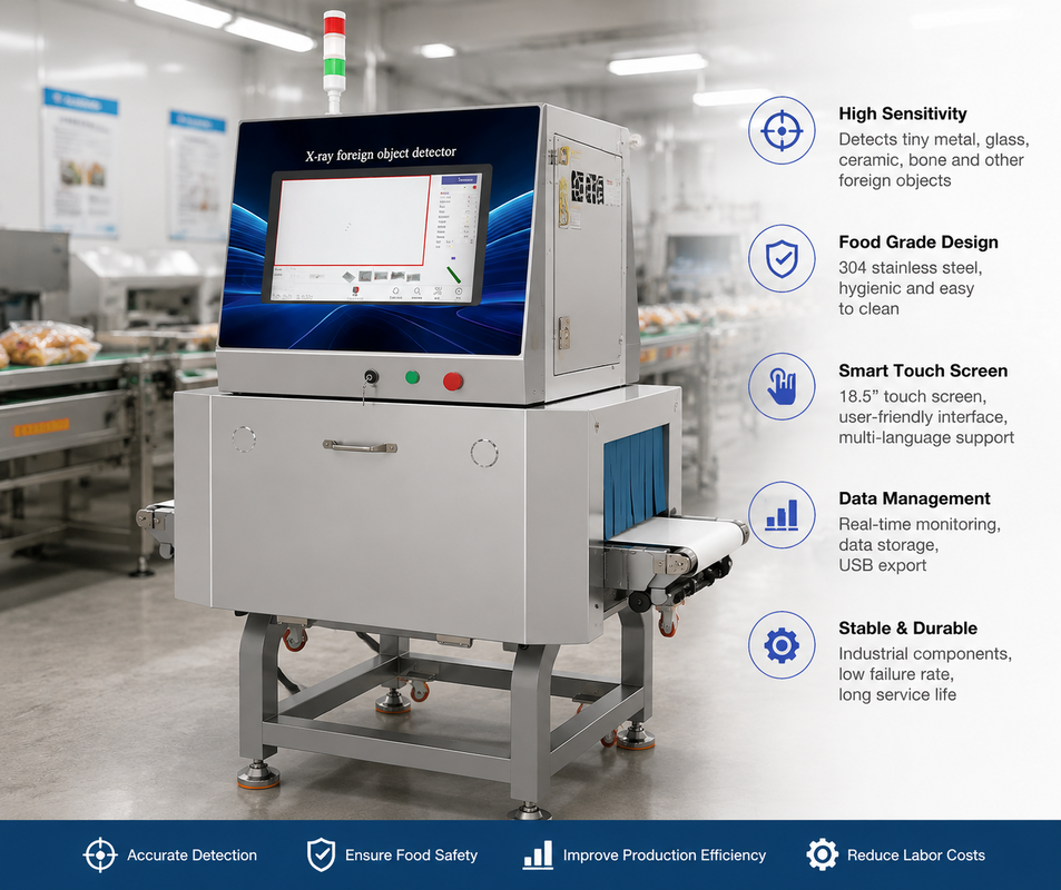 Food X-Ray Foreign Object Detector Machine Automatic Inspection System for Metal Glass Stone Contamination Detection