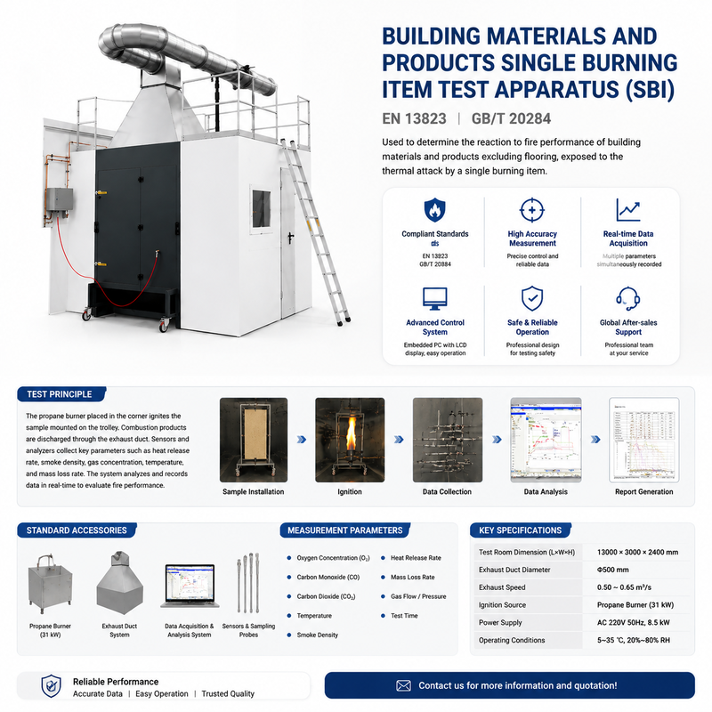 Professional SBI Fire Testing Equipment Building Products Reaction to Fire Test Apparatus GB/T 20284 EN 13823