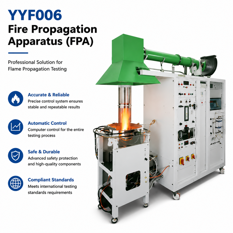 Fire Propagation Apparatus with Paramagnetic Oxygen Analyzer, Infrared CO2 Analyzer, and Thermopile-Type Heat Flow Meter for Flammability Testing