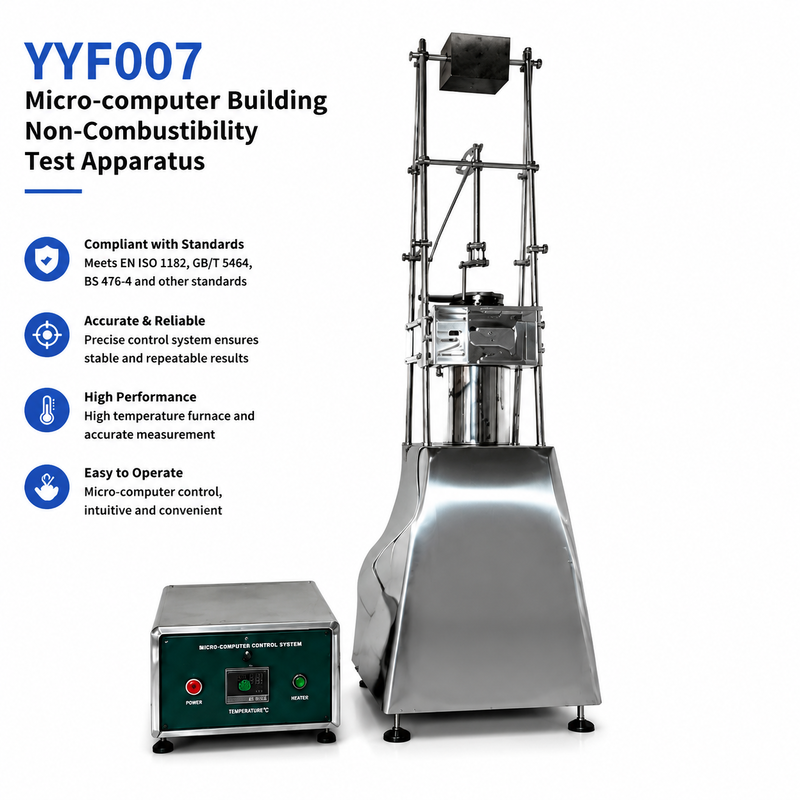 Micro-computer Control EN ISO 1182 Compliant Non-Combustibility Test Apparatus with 1600°C Heat Resistance Fire Tester