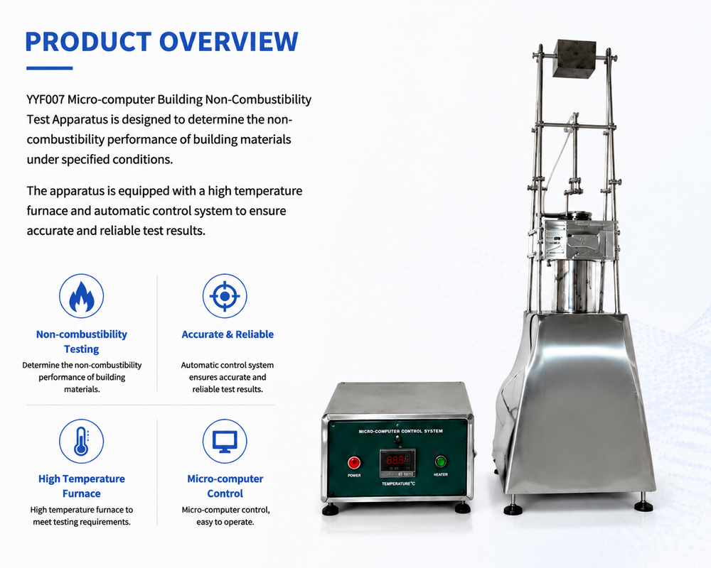 EN ISO 1182 Compliant Micro-computer Control Non-combustibility Test Apparatus with 1600°C Heat Resistance