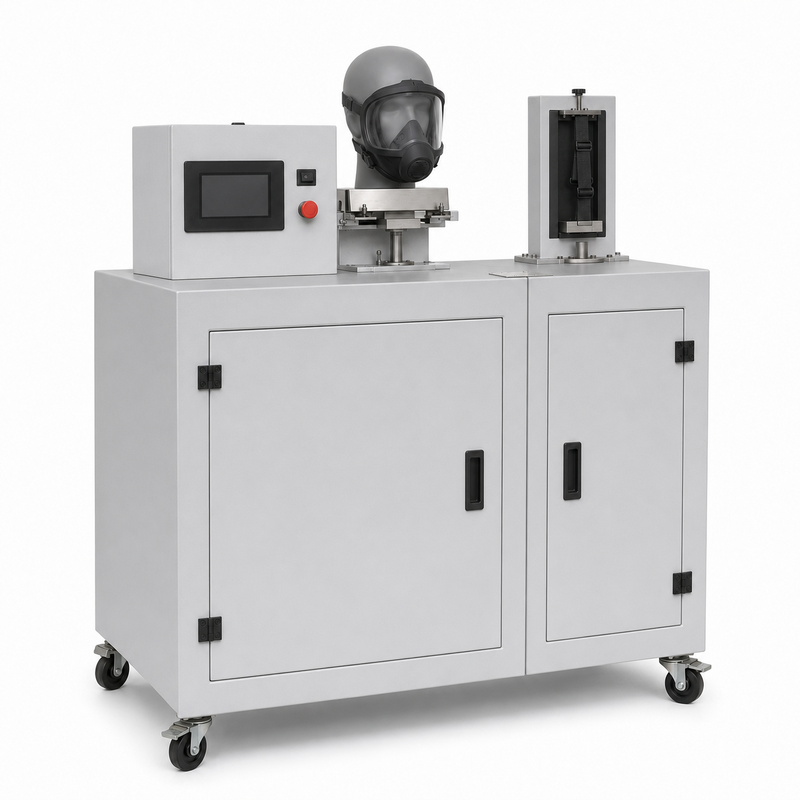 EN 136 Full Face Mask Head Harness Flame Resistance Test Equipment Respirator Fireproof Testing Machine for Laboratory
