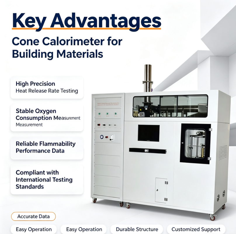 ISO 5660 ASTM E1354 Cone Calorimeter for Building Materials Heat Release Rate Flammability Fire Test Equipment
