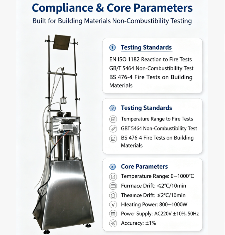 Micro-computer Building Non-Combustibility Test Apparatus ISO1182 GB/T5464 Building Material Noncombustibility Testing Machine