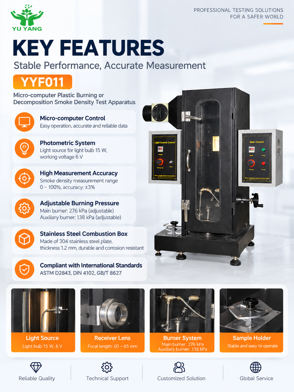 ASTM D2843 Smoke Density Test Machine for Building Materials with ±3% Measurement Accuracy