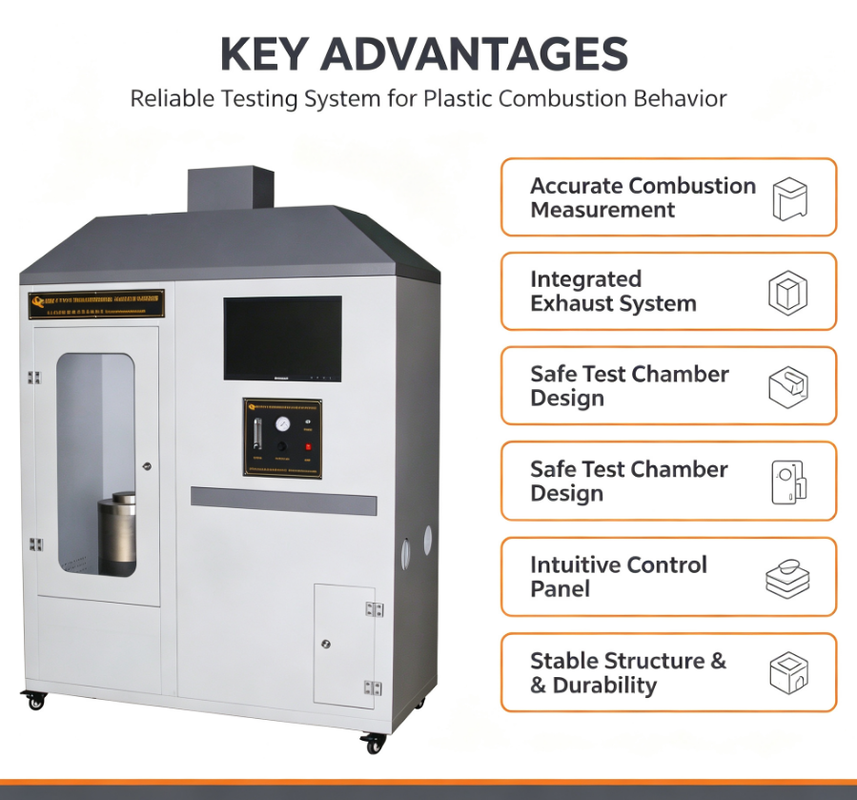 Plastic Flame Performance Test Equipment Burning Characteristics Testing Machine for Polymer Products
