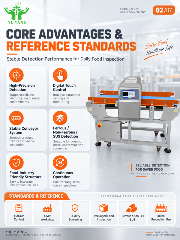 Conveyor Belt Food Metal Detector Machine for Food Production Line Metal Contaminant Inspection