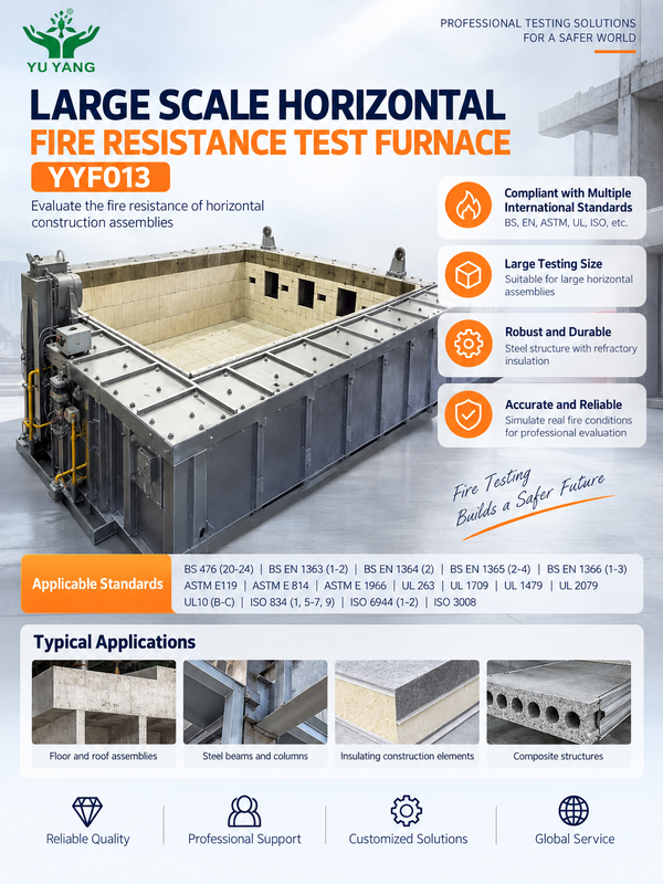 Large Scale Horizontal Fire Resistance Test Furnace with Touch Screen Control and BS EN ISO ASTM UL Compliance