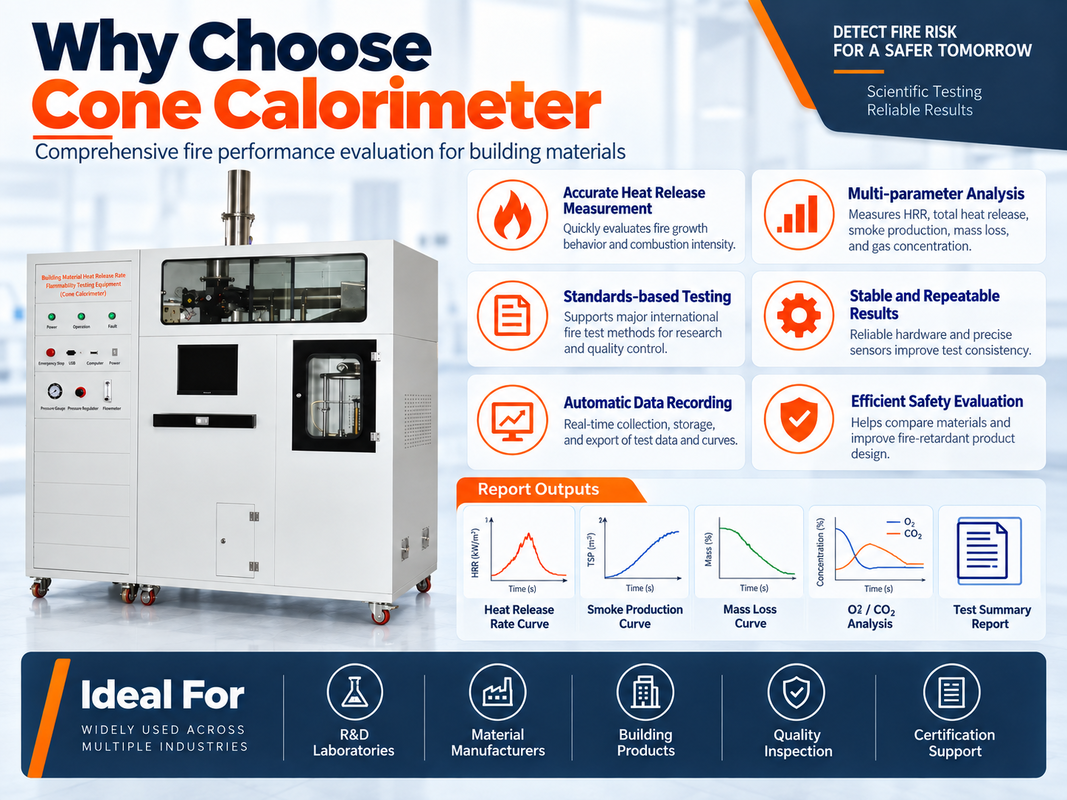 Building Material Fire Performance Test Equipment Cone Calorimeter for HRR THR Smoke and Gas Analysis