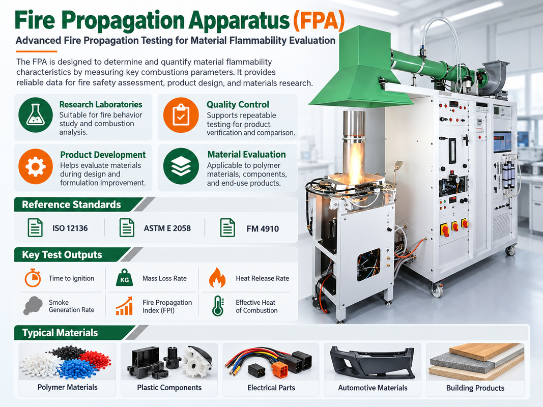 Automatic FPA Fire Testing Equipment for Polymer Plastic Building Material Flame Propagation Performance Evaluation