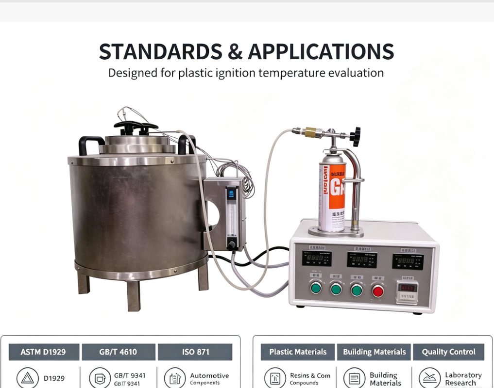 Plastic Ignition Temperature Test Apparatus | ASTM D1929 ISO871 GB/T4610 Plastic Minimum Ignition Temperature Tester for Polymer Flammability Test