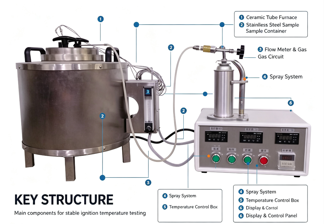 Plastic Ignition Temperature Tester, ASTM D1929 ISO 871, Plastic Material Ignition Temperature Testing Machine for Fire Safety Lab