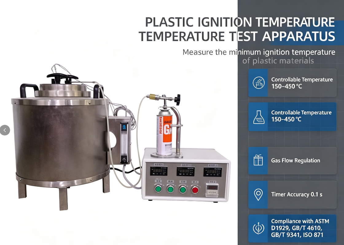 Plastic Ignition Temperature Test Apparatus, High Precision Polymer Ignition Temperature Tester Comply ASTM D1929 GB/T4610 ISO871