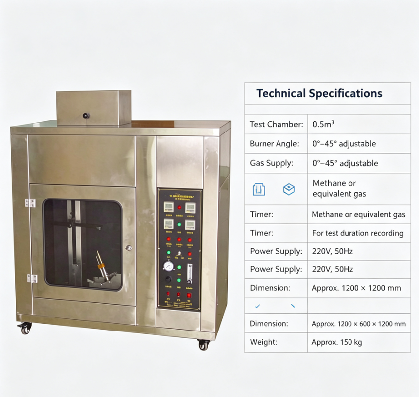 ASTM D635 GB/T2408 Plastic Horizontal Burning Rate Test Equipment for Plastic Parts