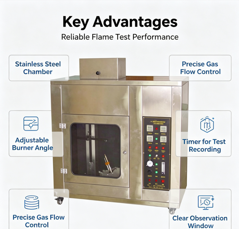 ASTM D635 GB/T2408 Plastic Horizontal Burning Rate Test Equipment for Plastic Parts
