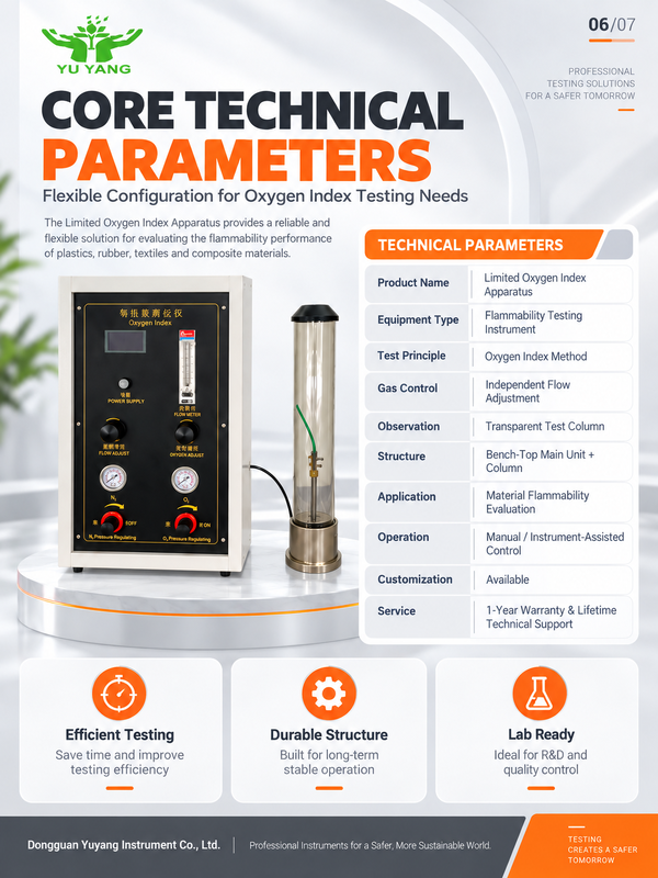 ASTM D2863 ISO 4589 Digital Oxygen Index Test Equipment Oxygen Index Apparatus with Temperature Controller