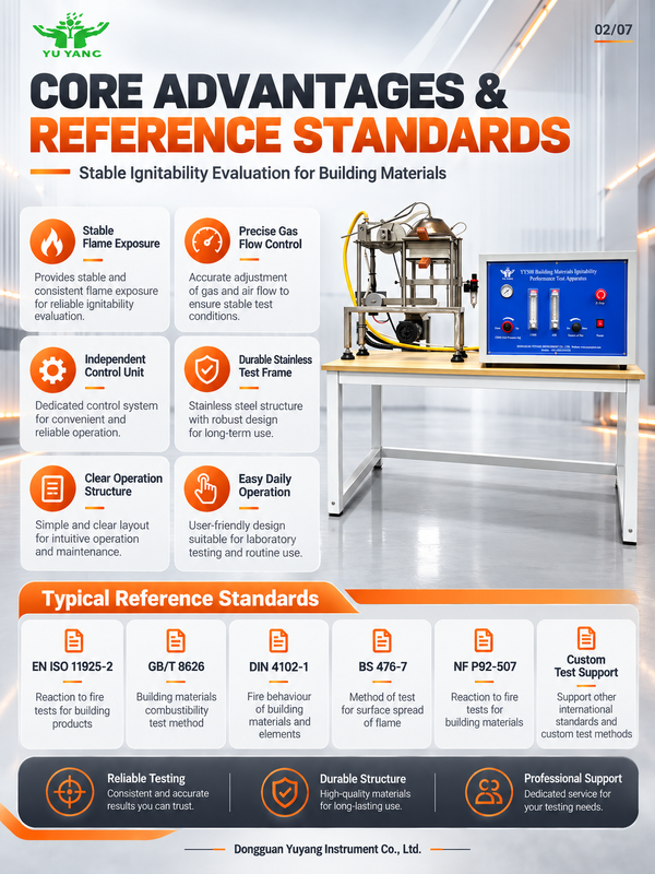 Laboratory ISO 5657 ASTM for Electronic Ignitability Tester Fire Safety Testing Equipment with 1 Year Warranty