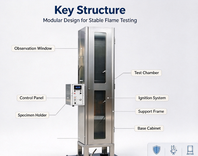 Laboratory Flame Propagation Testing Machine for Heavy Weight Fabrics and Plastic Films
