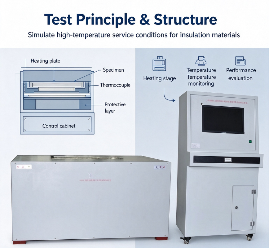 Hot Plate & Heating Tube Type Thermal Insulation Max Service Temperature Test Equipment with PLC Computer Control