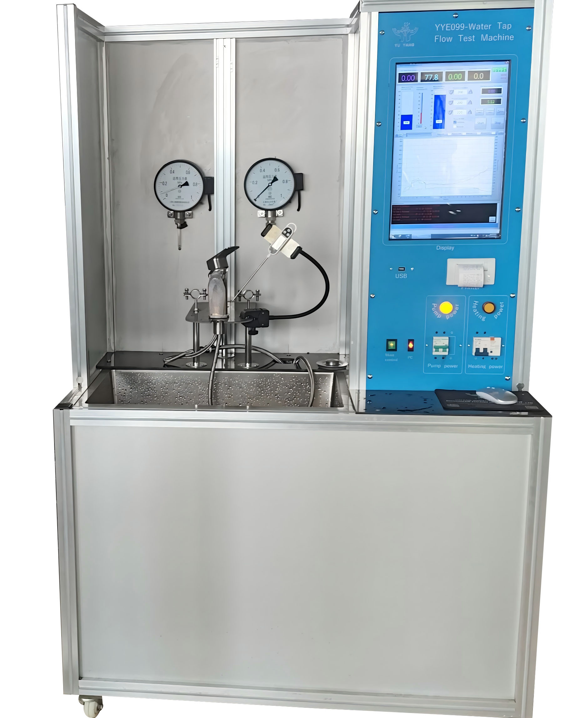PLC Controlled EN817 Water Tap Flow Tester with Thermal Printer