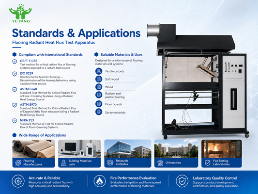 ISO 9239-1 ASTM E 846 Flooring Radiant Heat Flux Test Apparatus Tester Machine