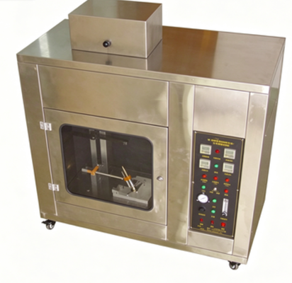 Plastic Horizontal Burning Rate Test Apparatus with Adjustable Burner Angle Stainless Steel Construction and Sealed Toughened Glass Observation Window